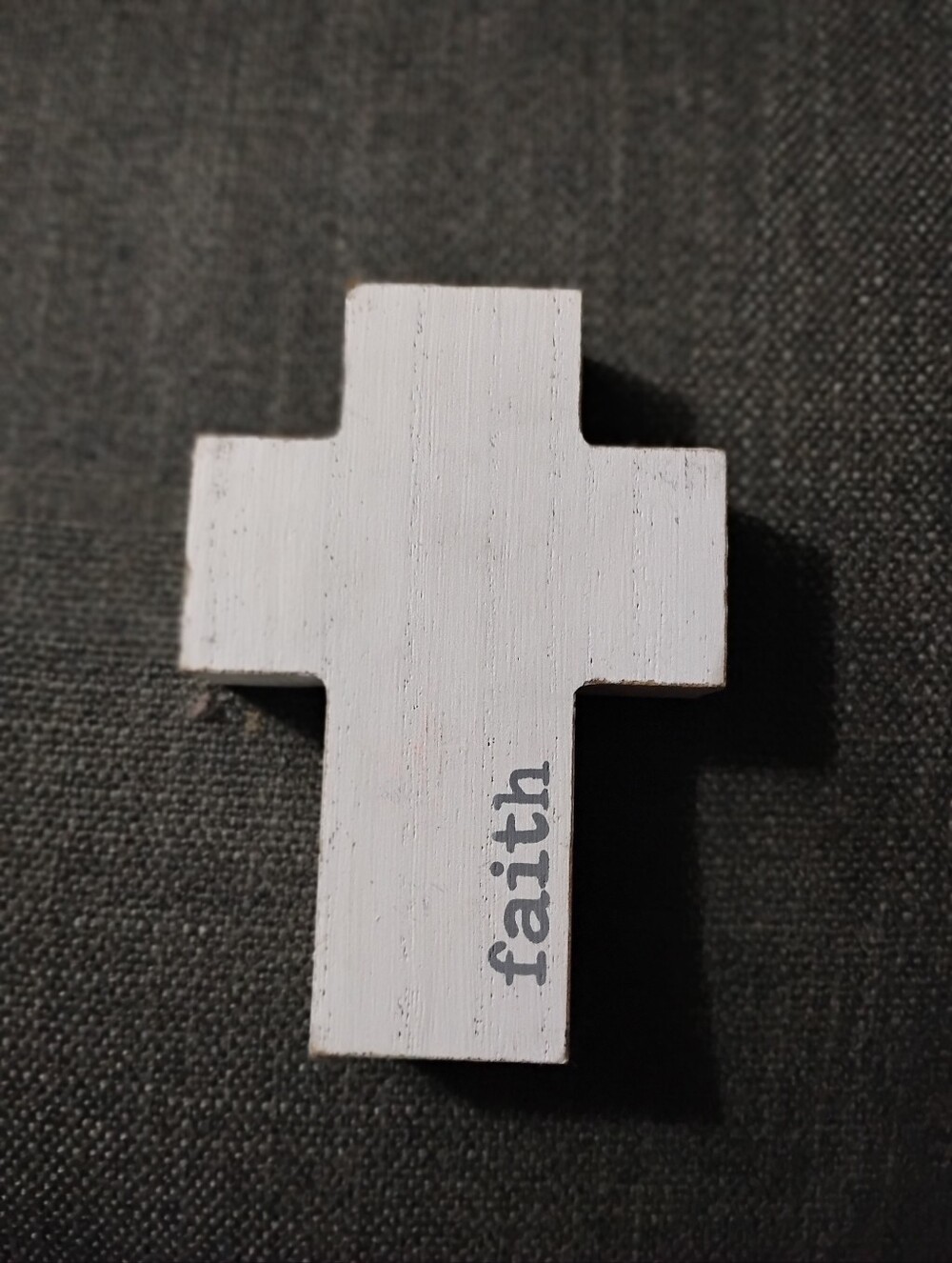White Wooden Faith Cross Wall Accent